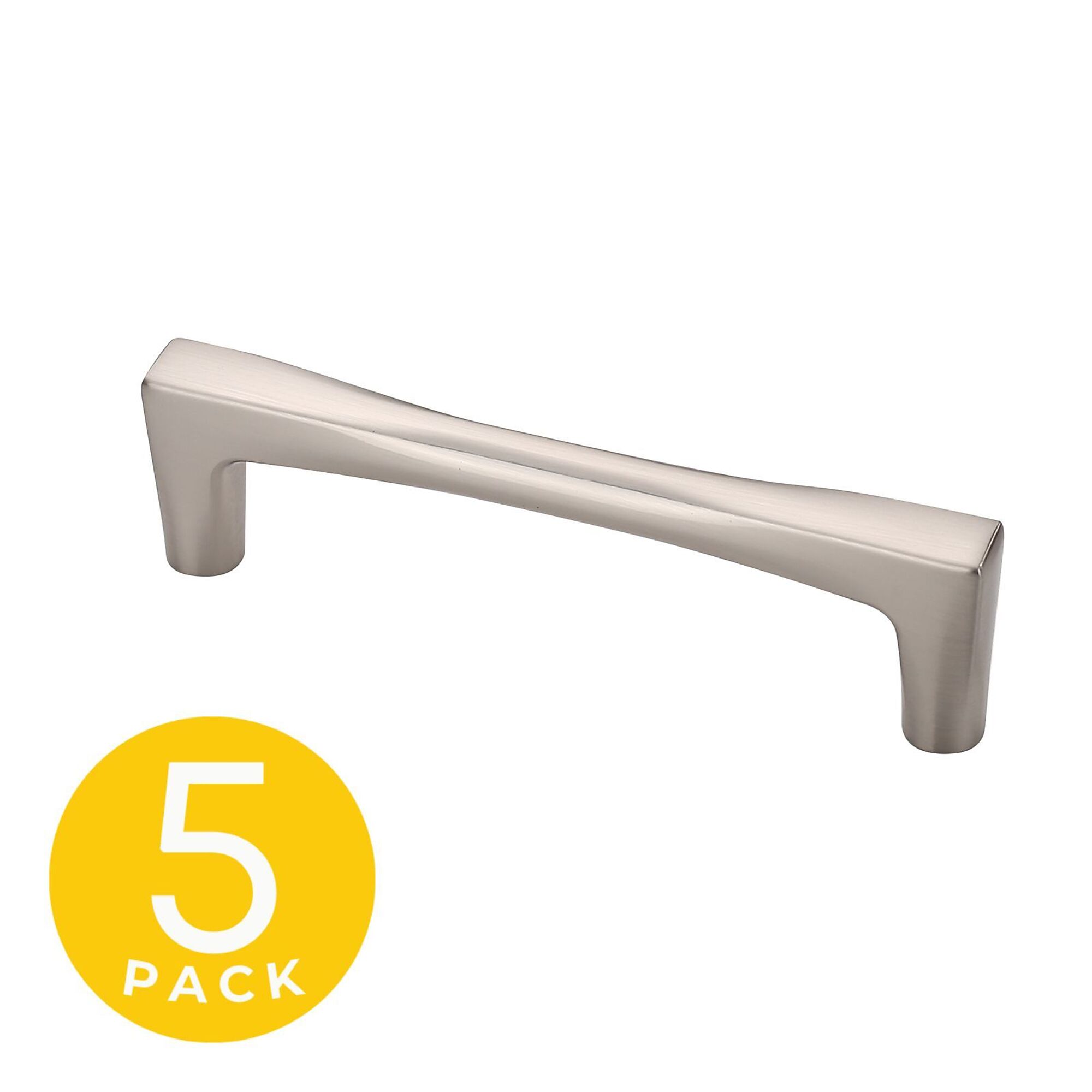 Sapphire Comet Series Modern Cabinet Handle Pull — 3.75in. Center-to-Center, Satin Nickel, 5 Pk., Model# SP-2075-96-SN-5
